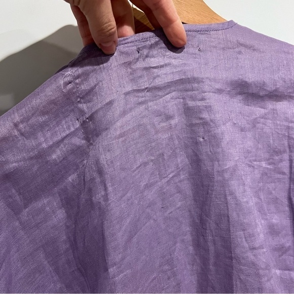 NWT & Other Stories Linen Wrap Mini Dress Lilac - Picture 10 of 12